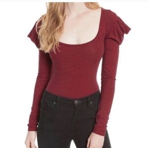 Free People Penelope Puffed Sleeve Top Size L